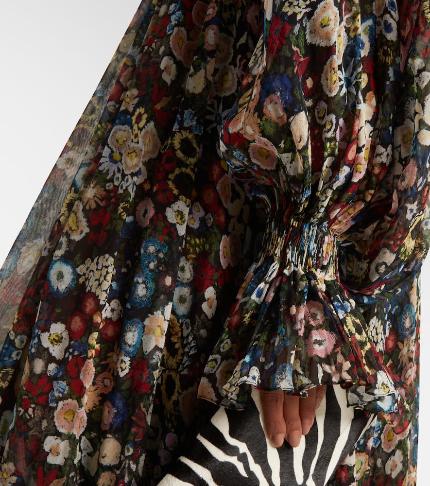 Edgar floral silk tulle maxi dress