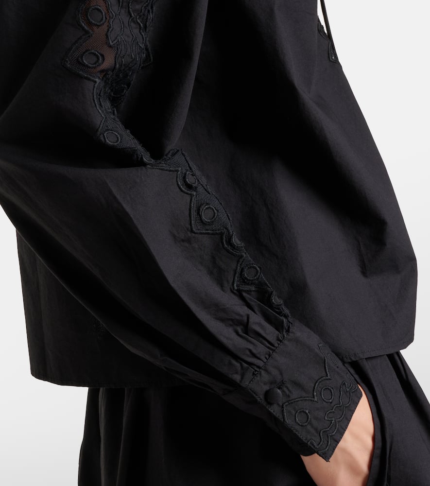 Kady lace-trimmed cotton blouse