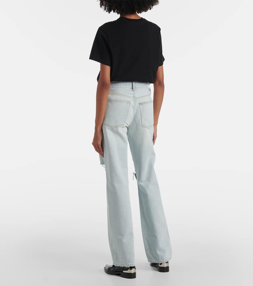 Loose Long distressed straight jeans