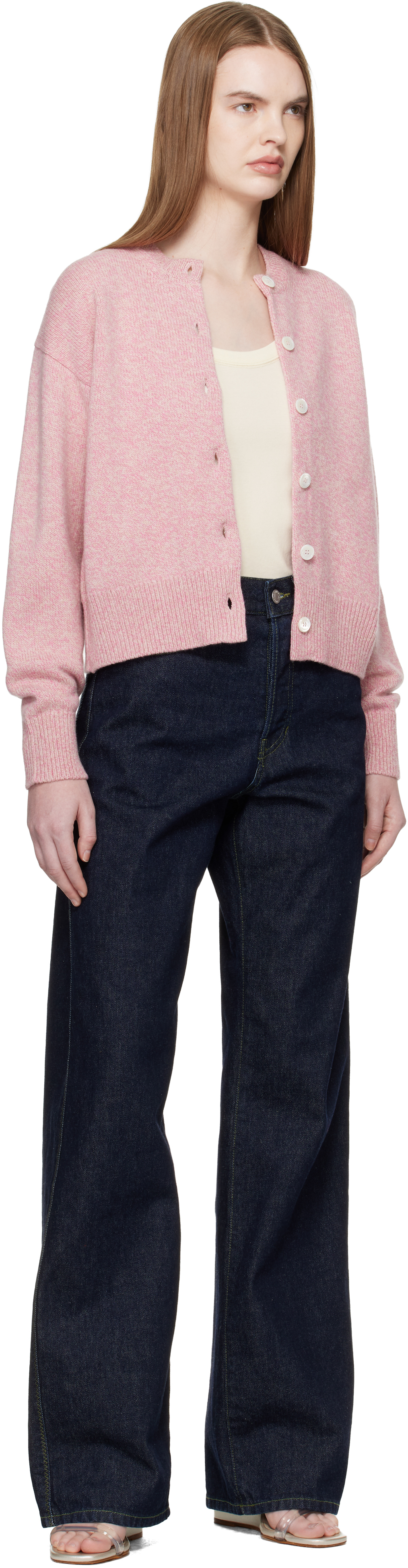 Pink Ada Crewneck Cardigan