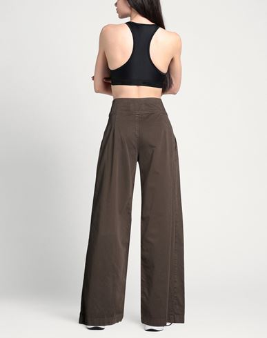 Woman Pants Dark brown Size S Cotton