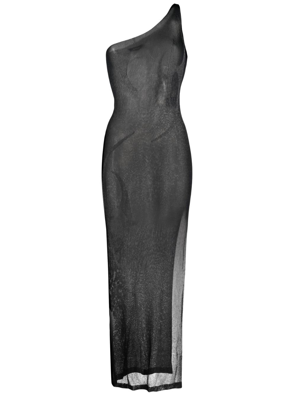 Semi-sheer sleeveless dress - Blue