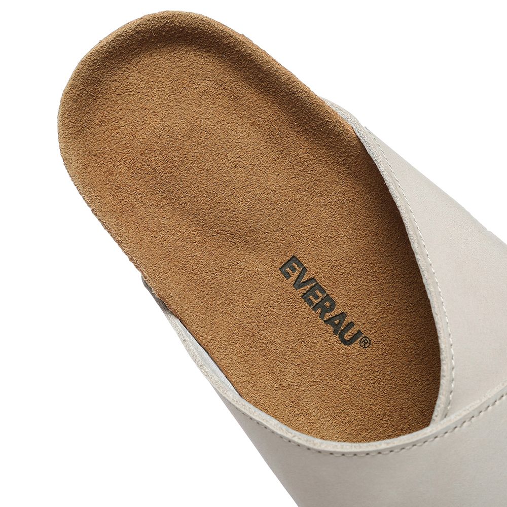 Everau Australia Genuine Leather Croia Slides With Eva Sole In Light Sand