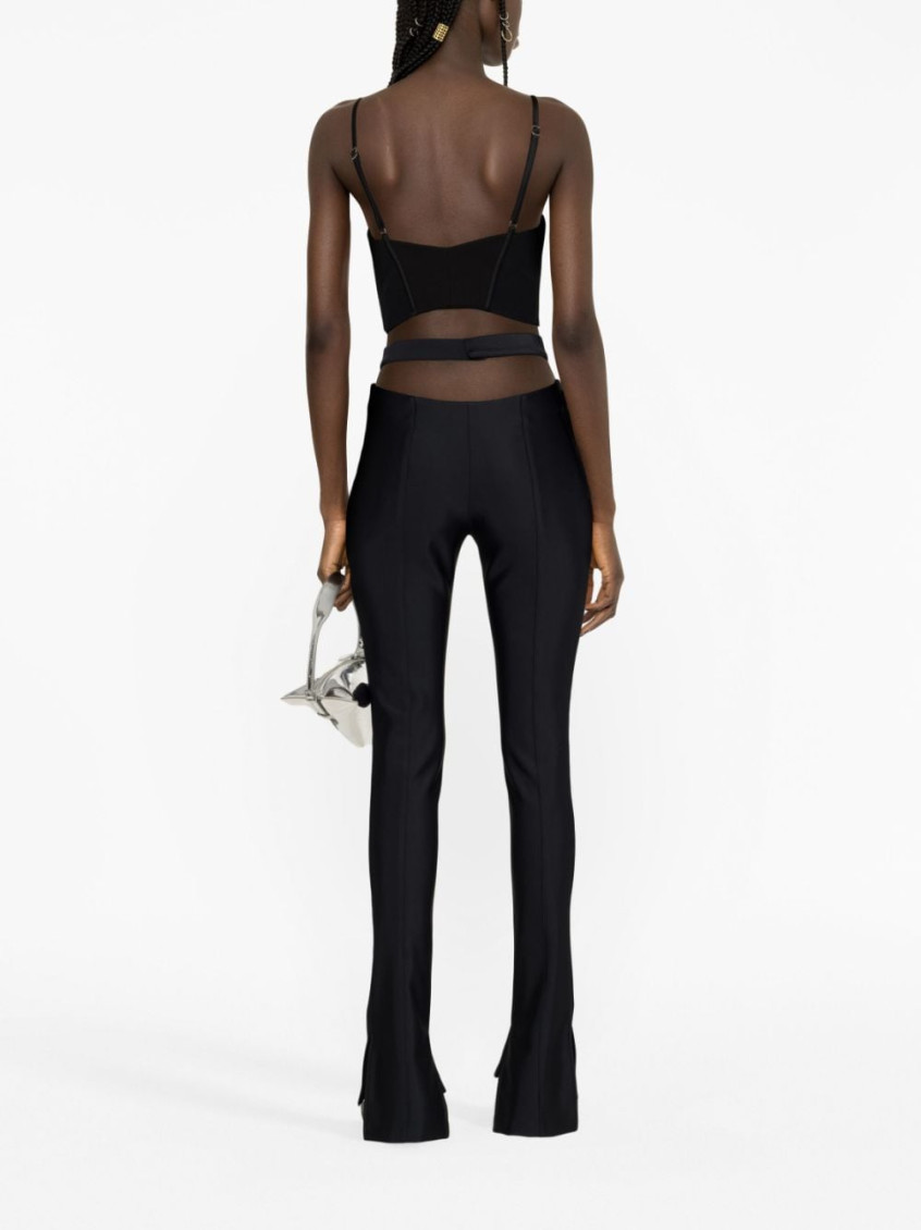 -Cut-Out Pantaloni Nero-Donna