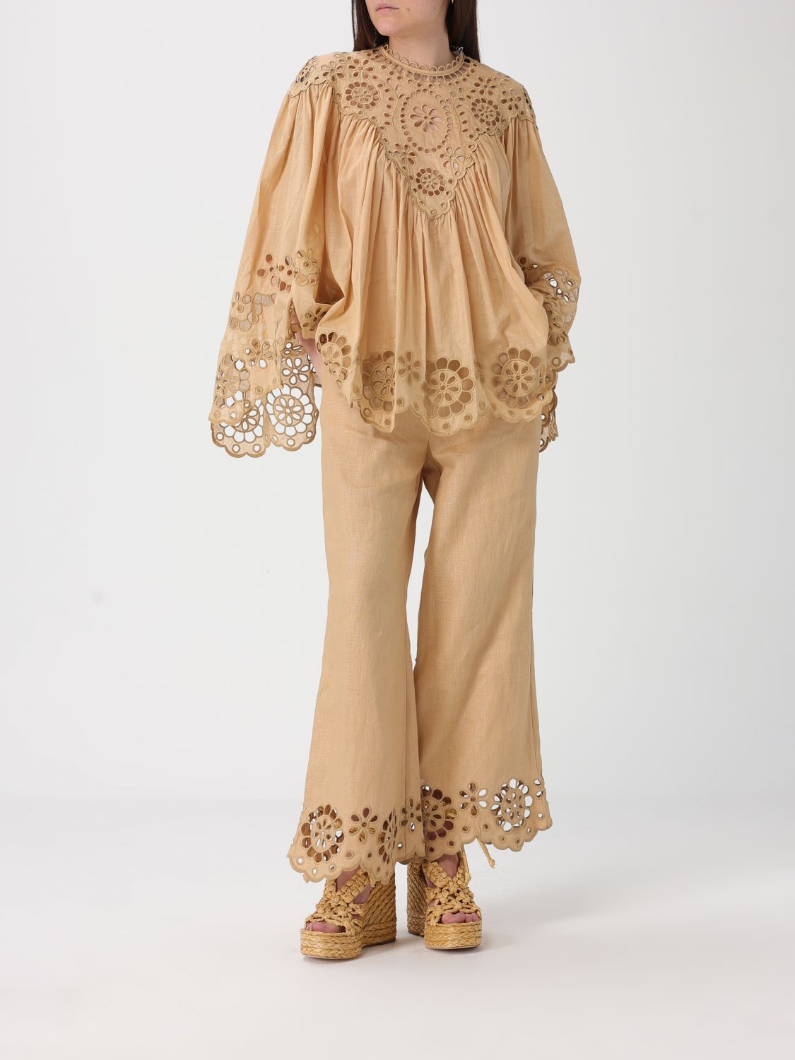 Pants Woman color Beige