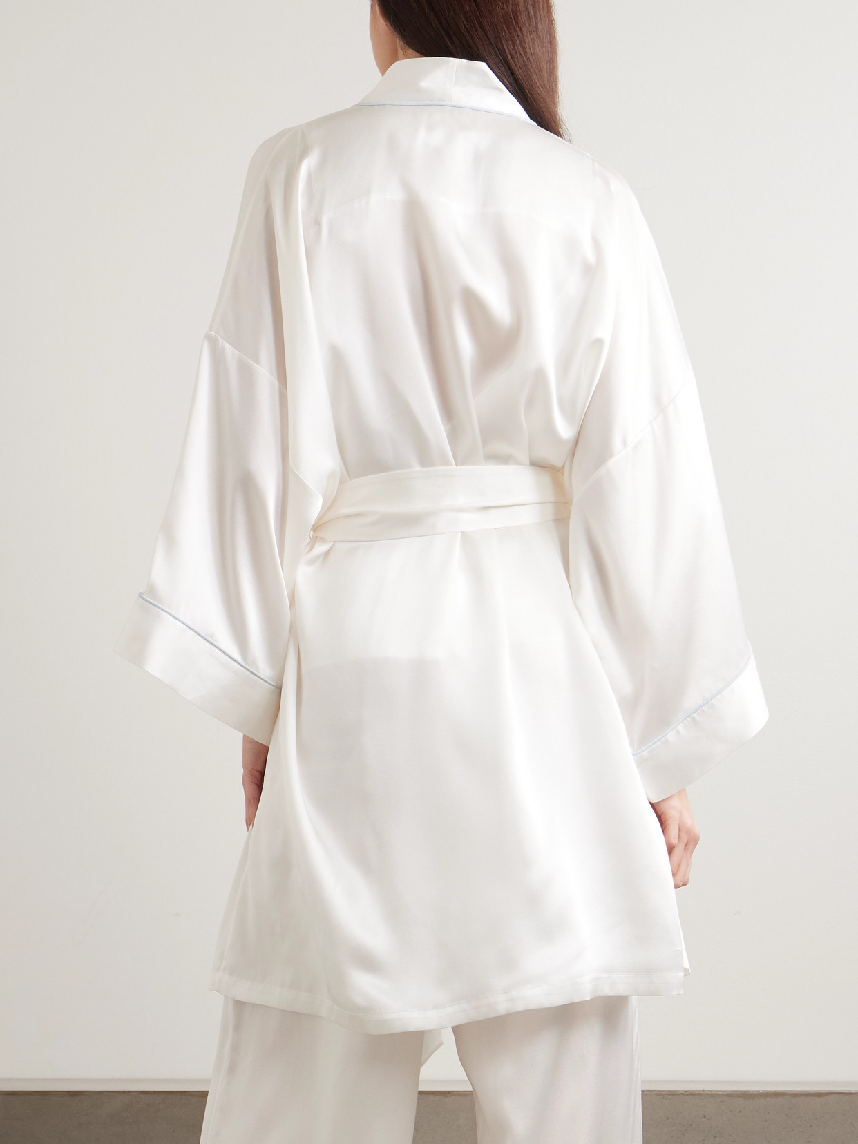Mimi Silk-satin Robe - Ivory