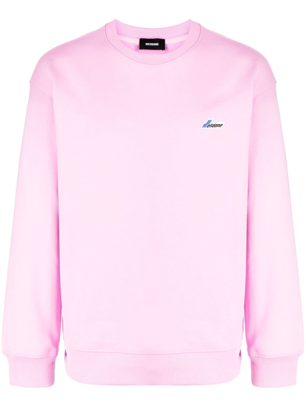 Logo-patch cotton sweatshirt - Pink