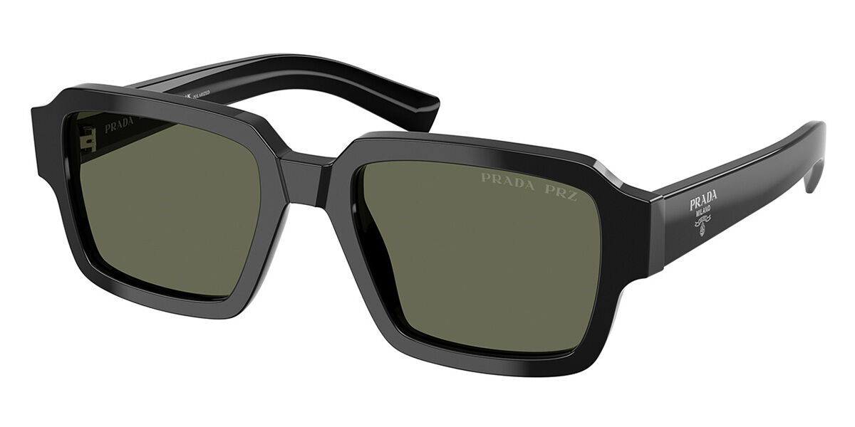 Prada PR 02ZSF Asian Fit Polarized 1AB03R Men's Sunglasses Black