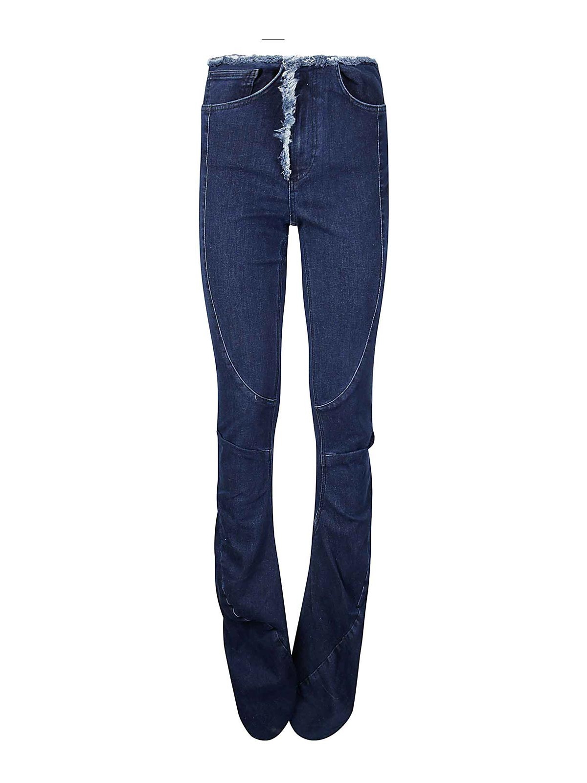 Raw-edge Drape Denim Pants