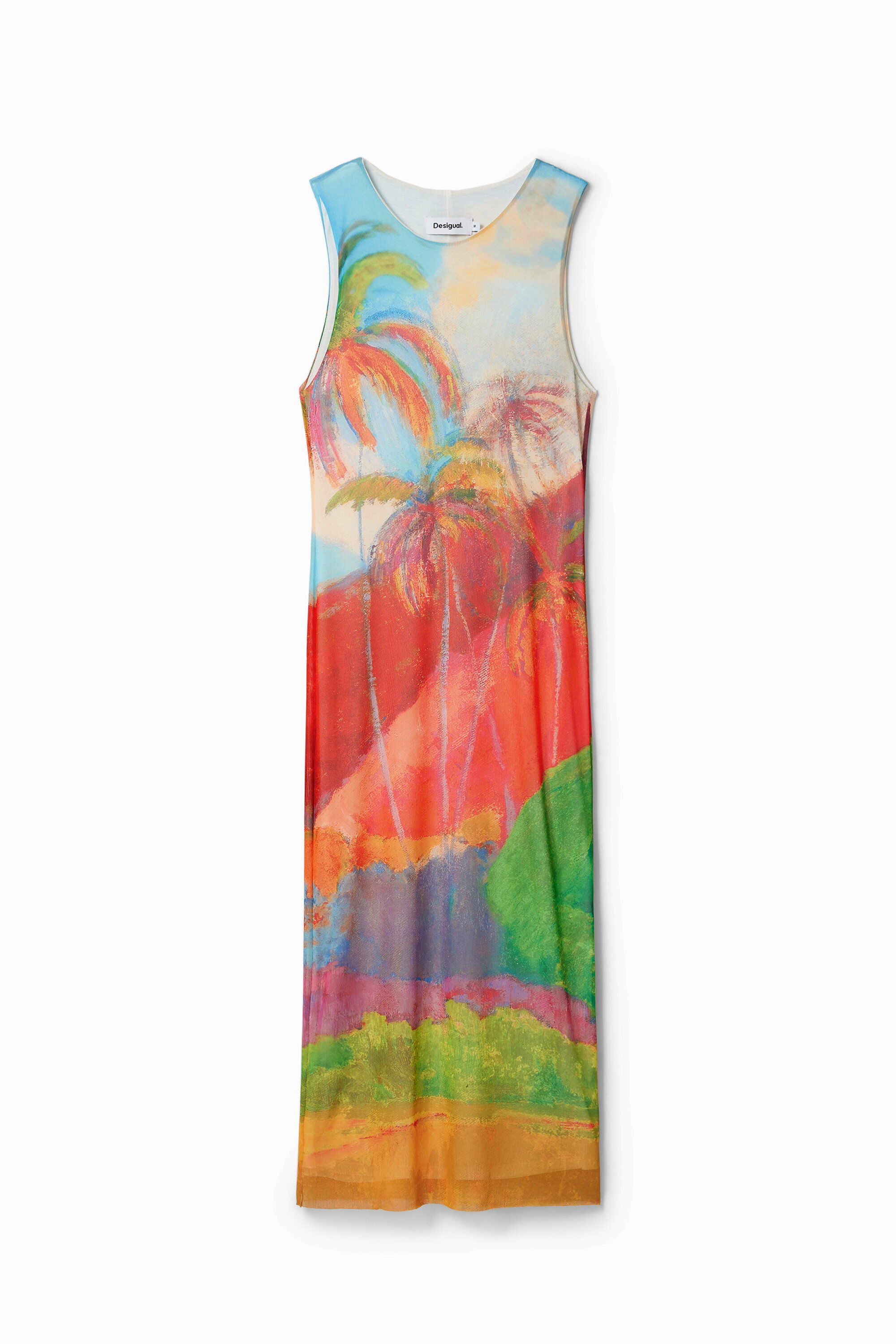Multicolour tropical midi dre