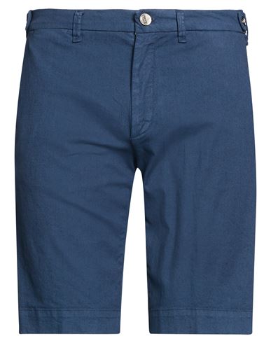 Man Shorts & Bermuda Shorts Navy Size 32 Cotton, Linen, Elastane