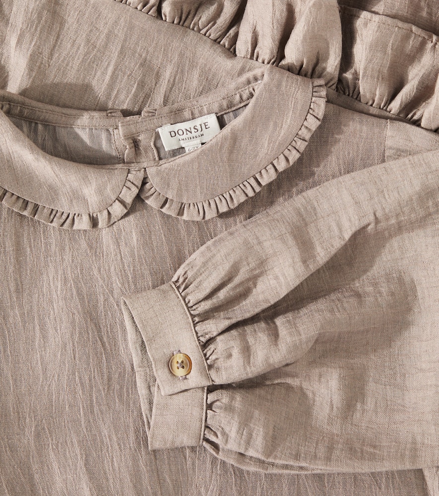 Luus ruffled hemp-blend dress