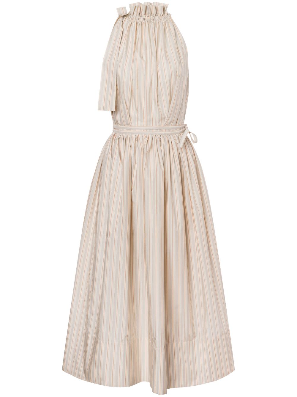 Striped midi dress - White
