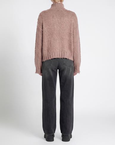 Woman Turtleneck Taupe Size M Silk