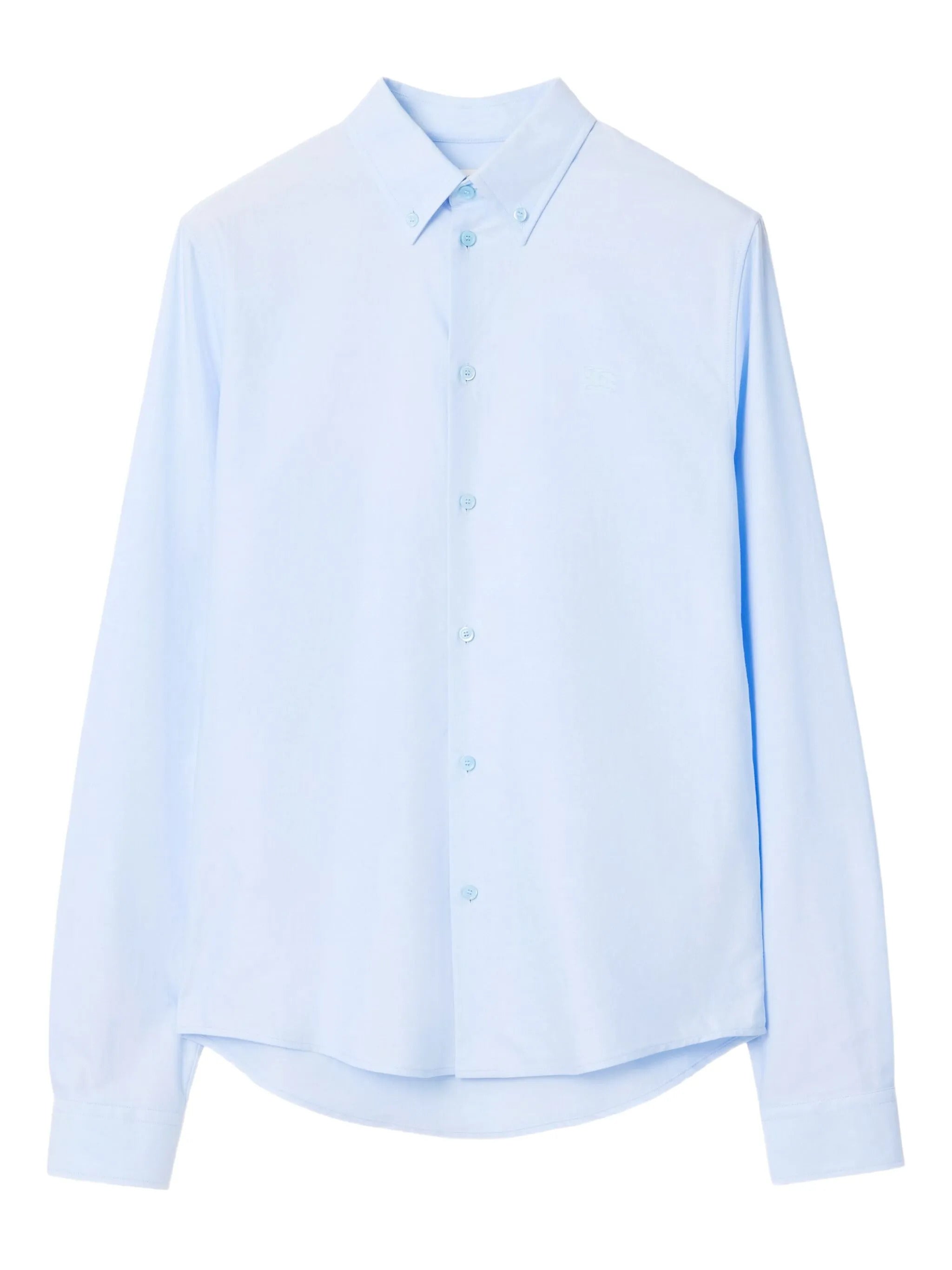 Button-Down Cotton Shirt with Embroidered Equestrian Knight