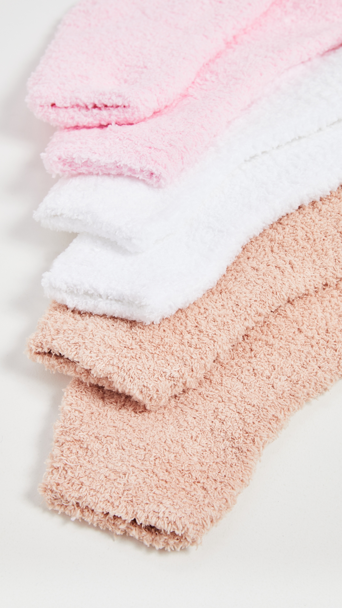 3 Pack Cozy Ankle Socks Ivory/Blush/Dusty One Size