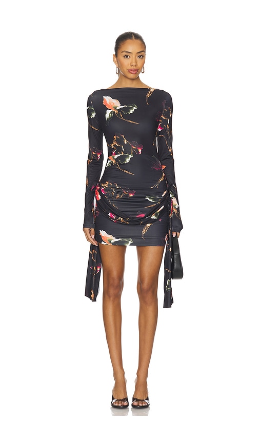 LIONESS Glory Mini Dress in Onyx Floral. XXL also in XXS, XS, S, M