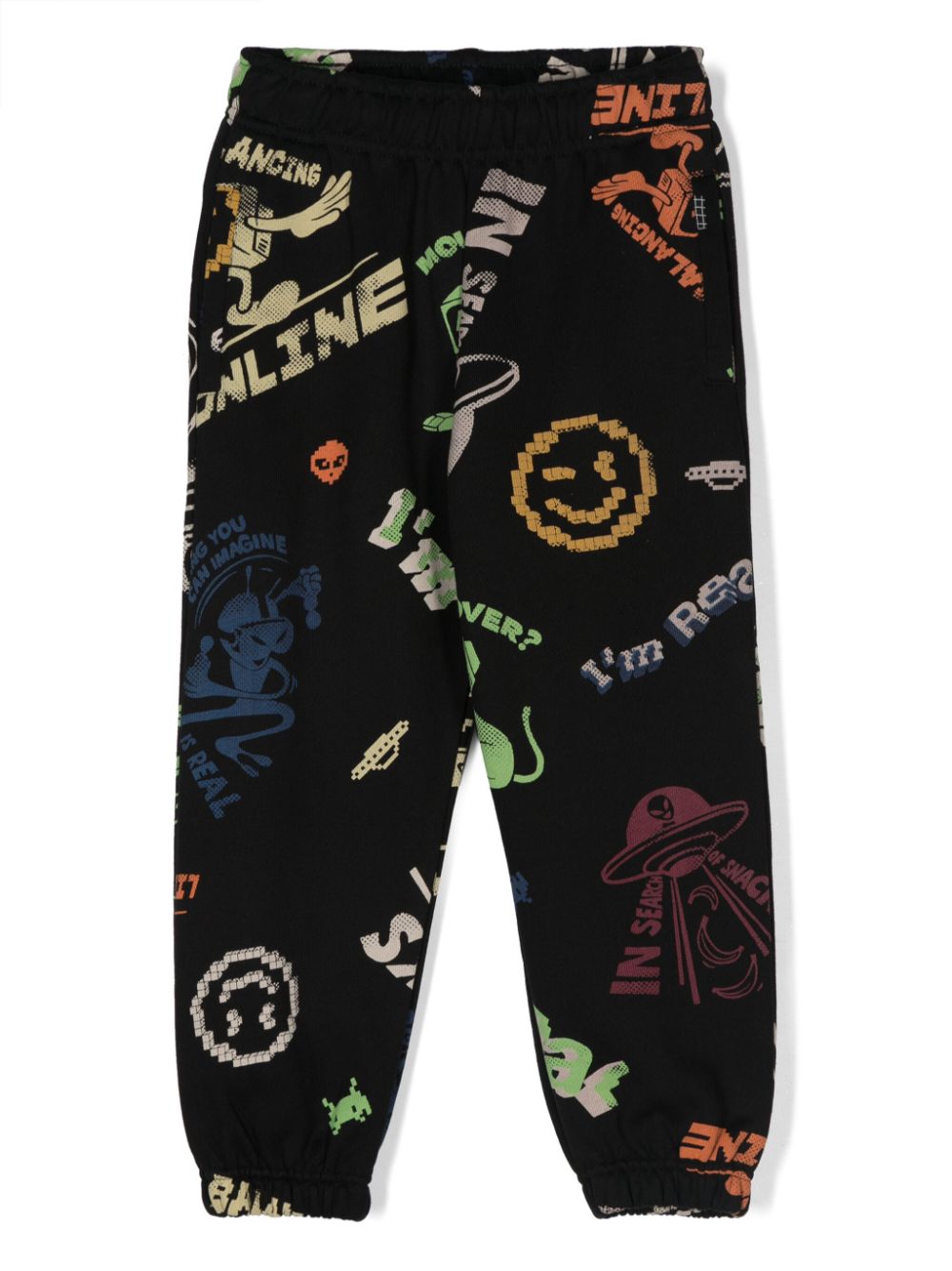 Adan Big Smiles-print track pants - Blue