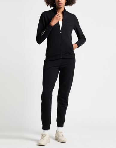 Woman Tracksuit Black Size XL Cotton, Elastane