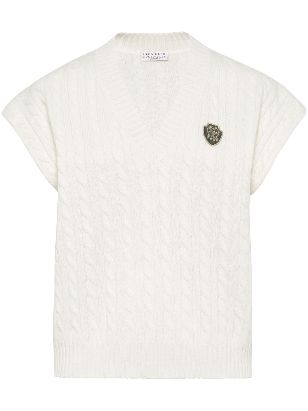 Logo-patch vest - White