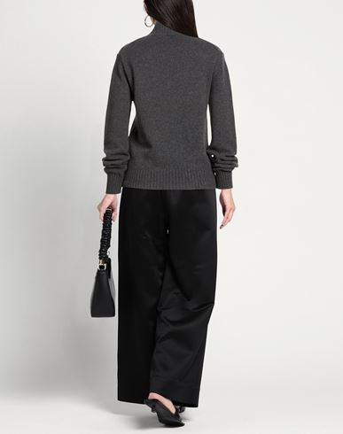 Woman Turtleneck Charcoal Size L Cashmere, Wool