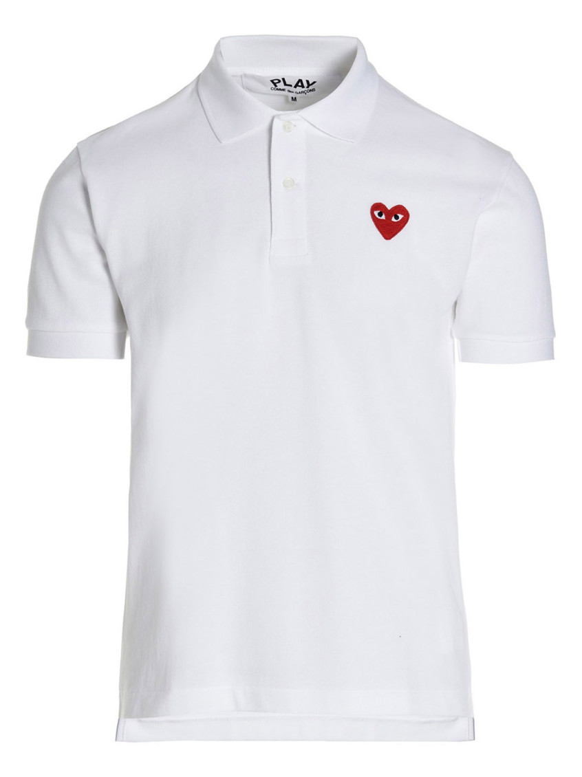 White Embroidered Logo Polo