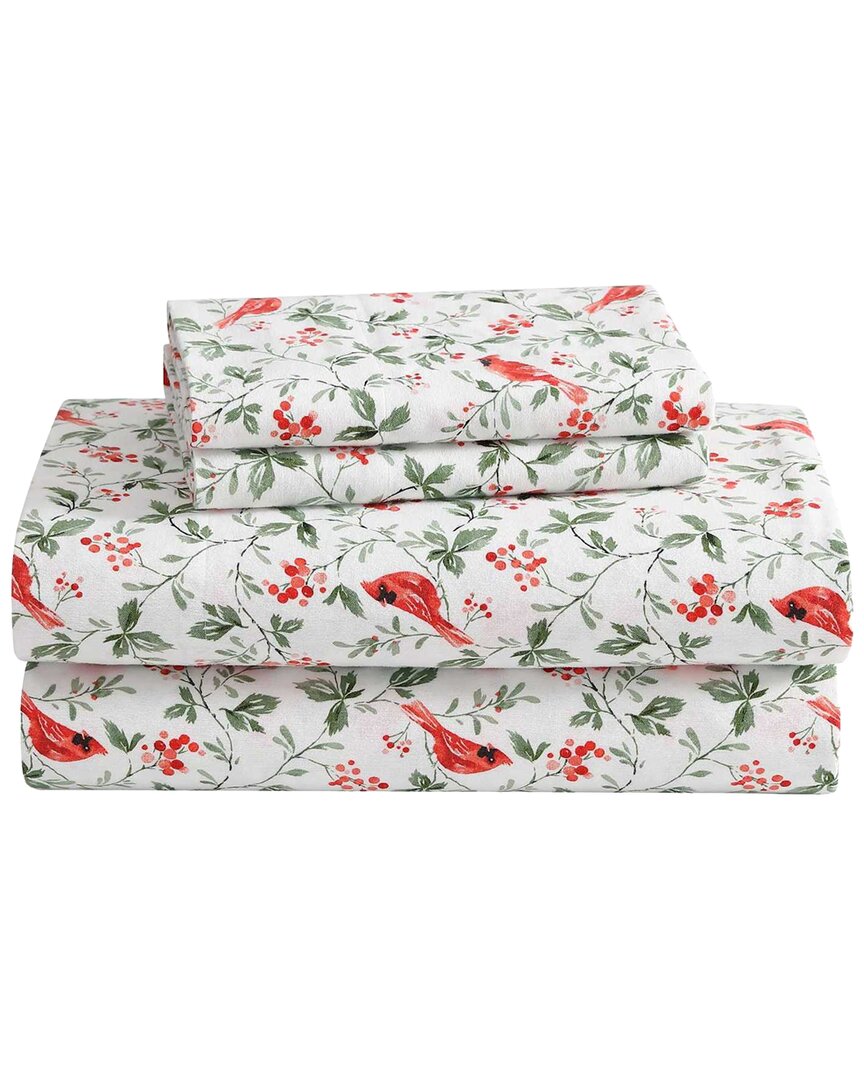 Jolly Cardinals Cotton Flannel Sheet Set