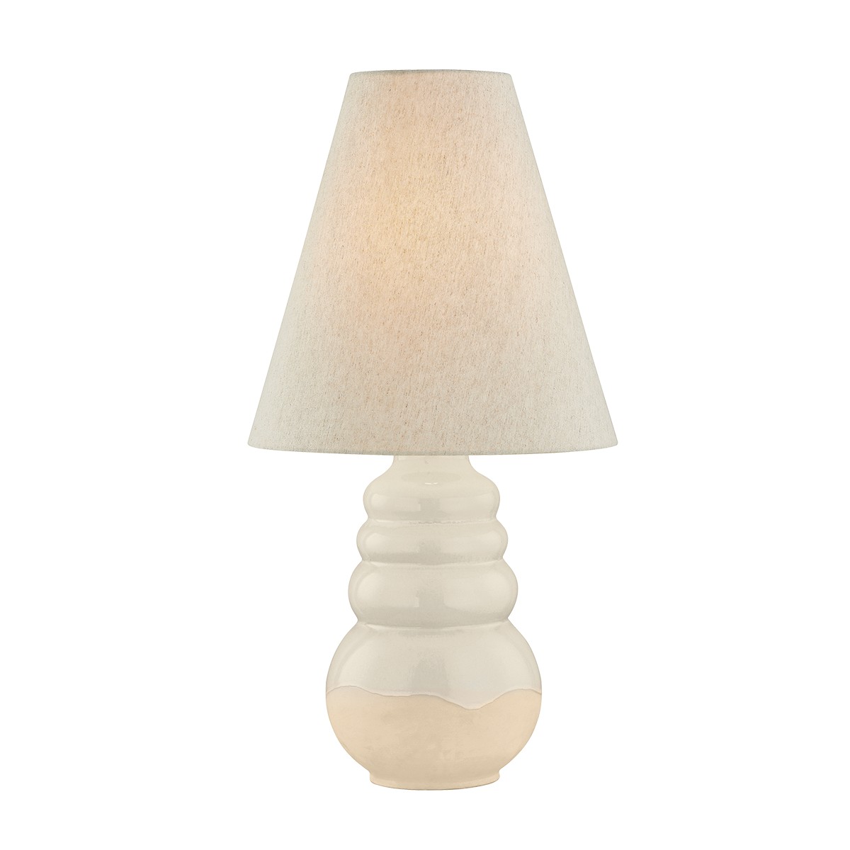 Aged Brass Ceramic Elemental White Table Lamp from the Tybee Collection