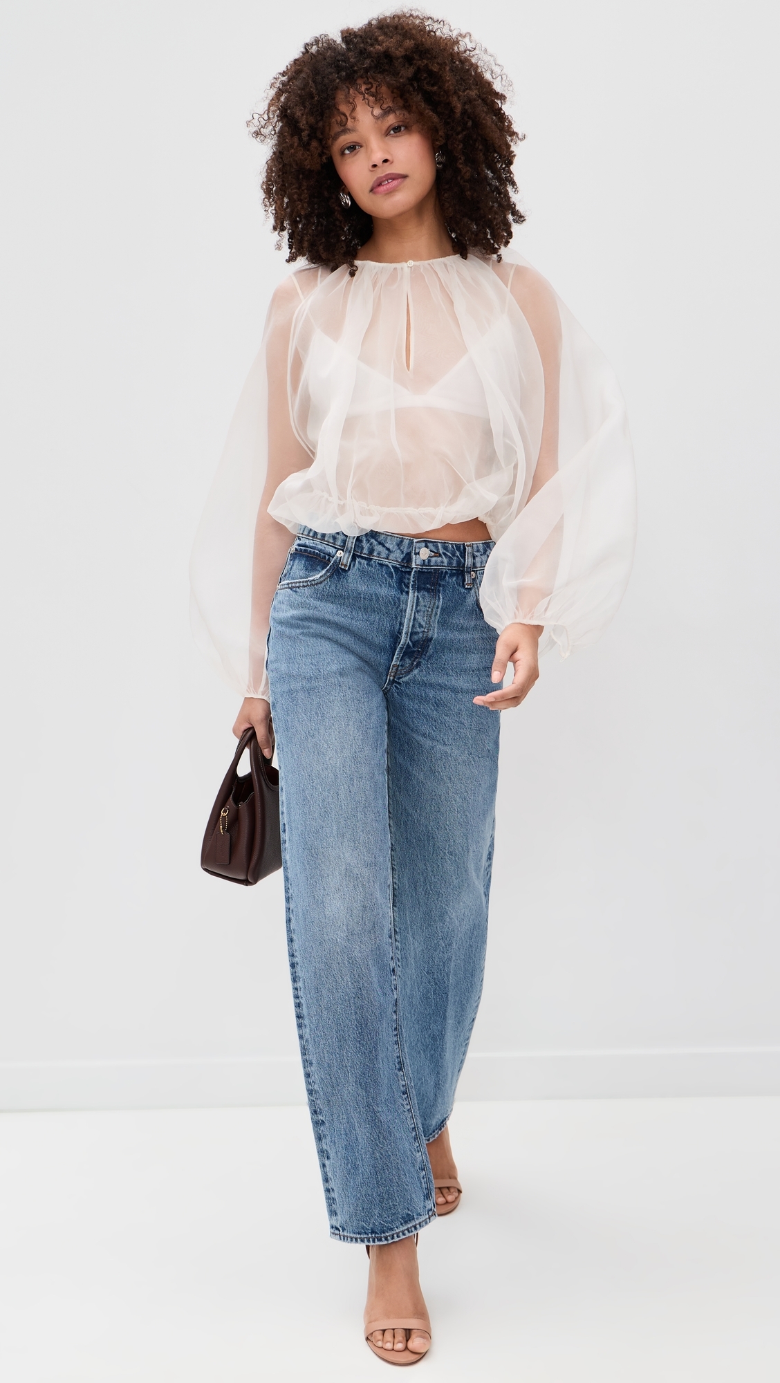 The Sheer Balloon Blouse Cream