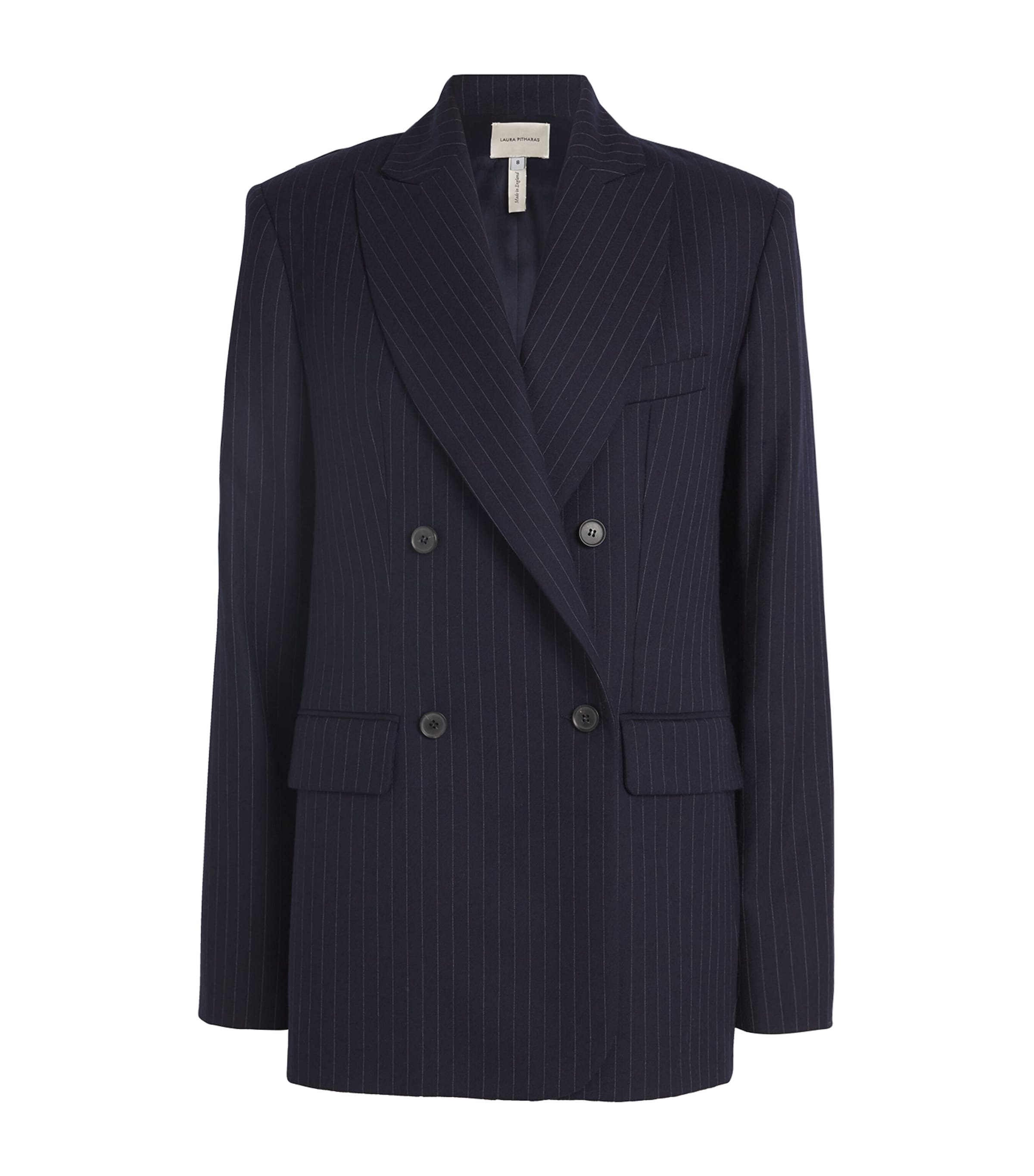 Pinstripe Double-Breasted Blazer