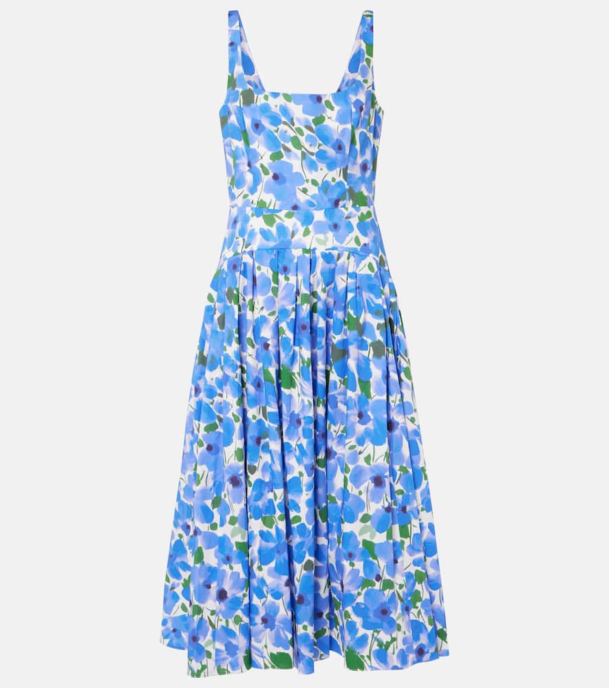 Floral belted midi dress