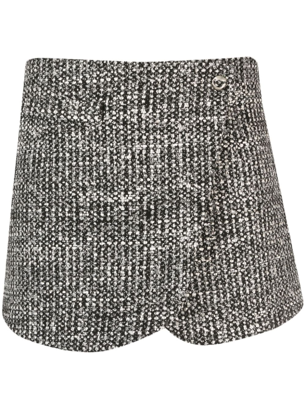 Crossover tweed miniskirt - Black
