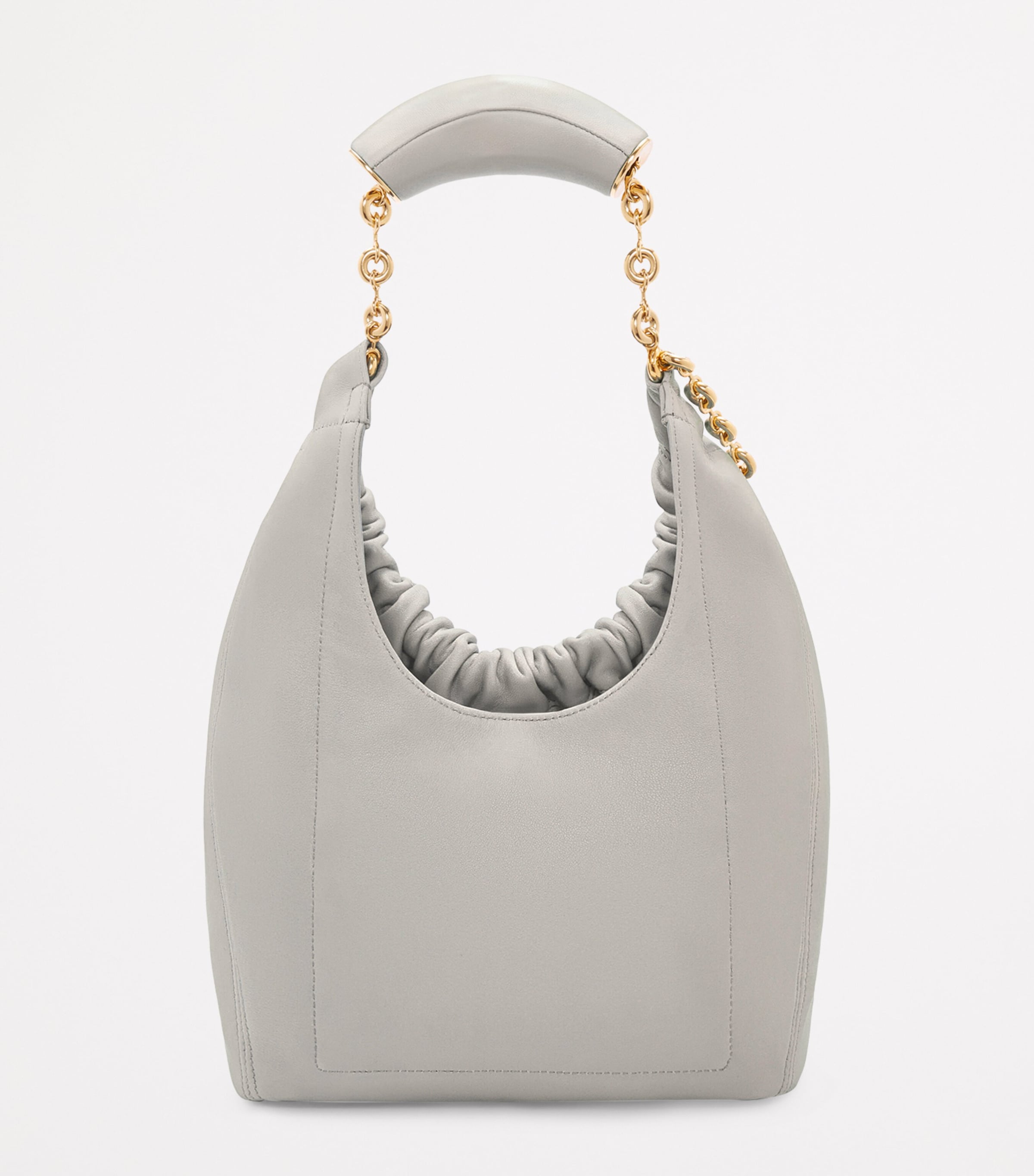 Small Leather Squeeze Top-Handle Bag