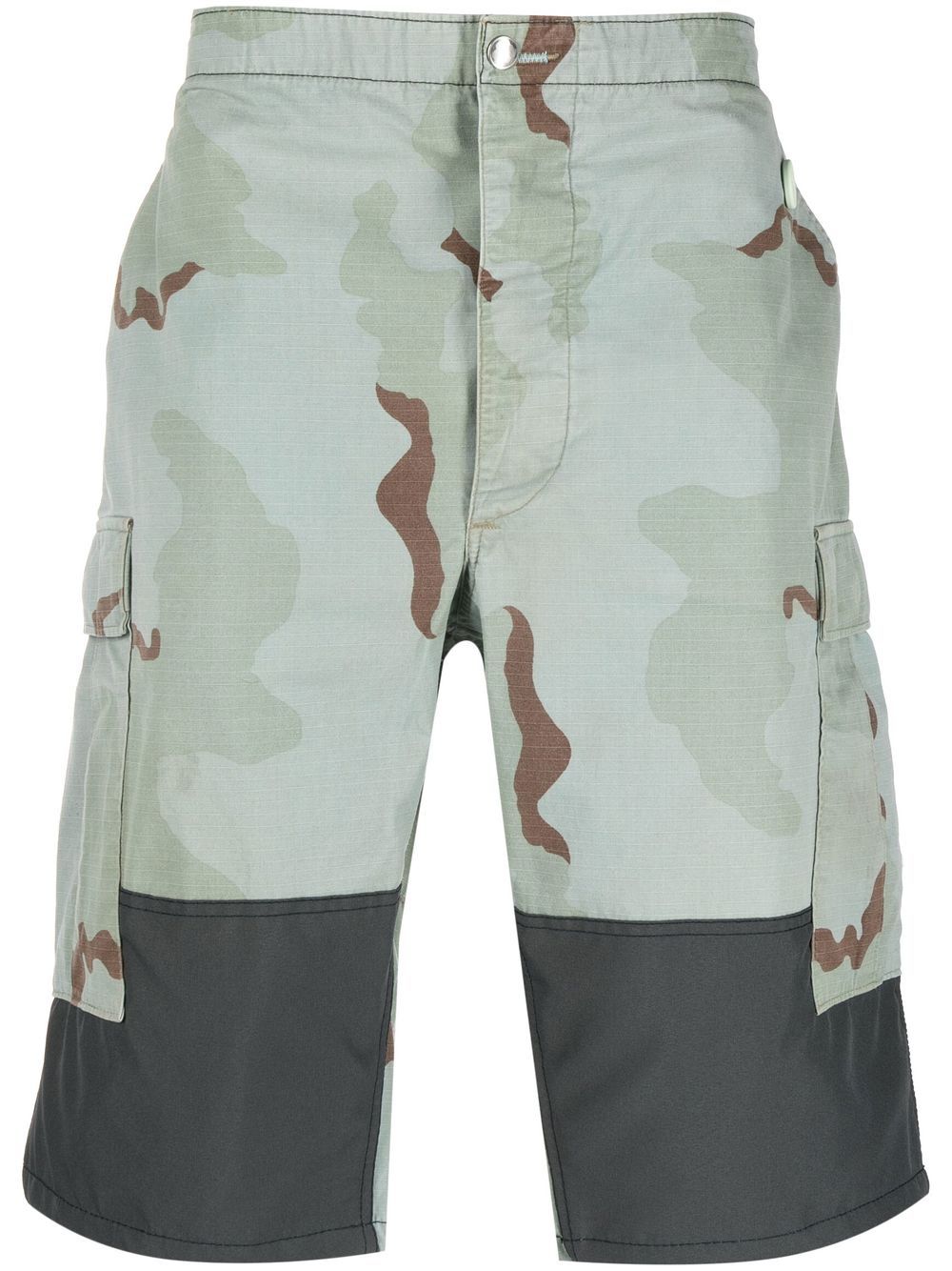 Camouflage-pattern cargo shorts - Blue