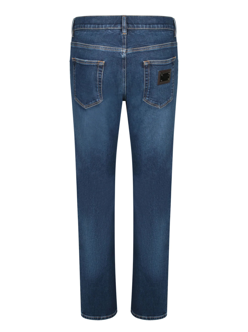 Dolce&Gabbana - regular fit distressed denim pants five pocket