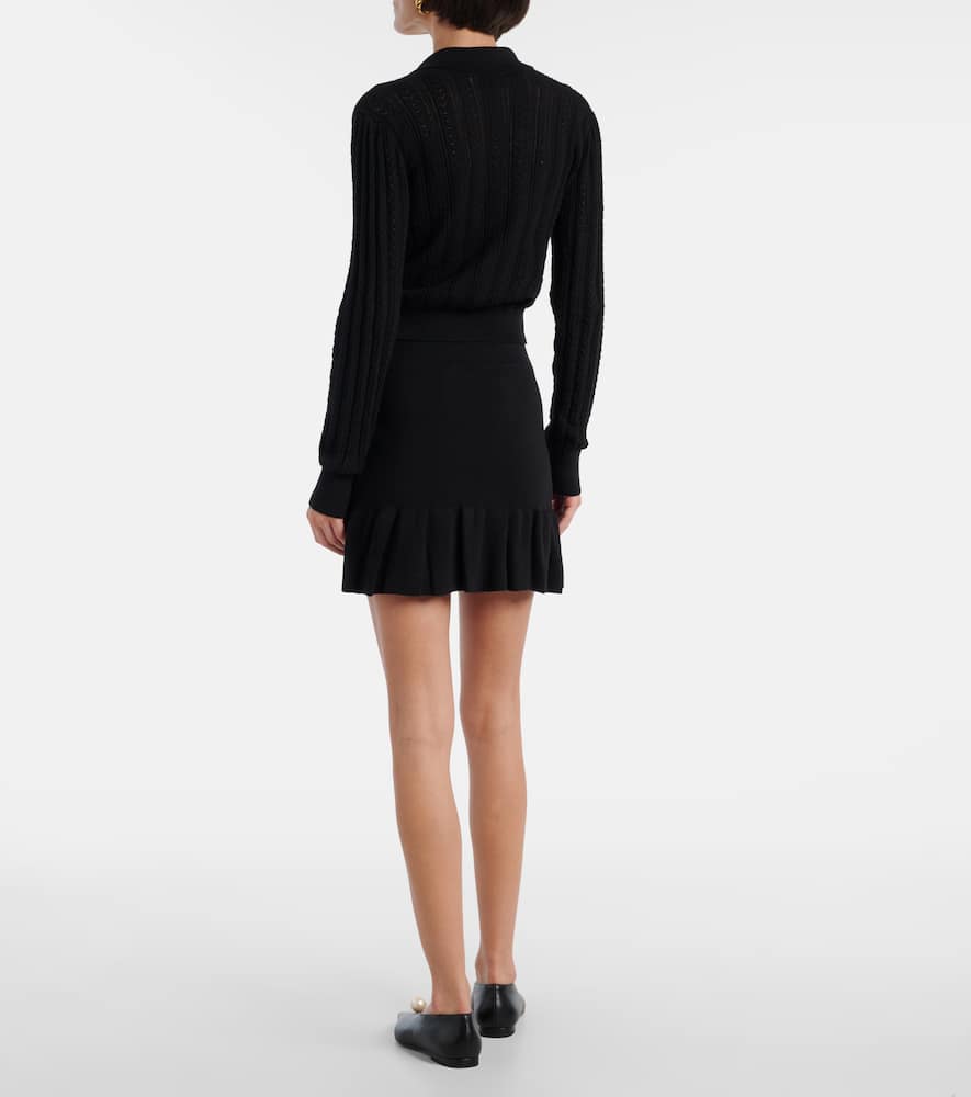 Pointelle cotton and cashmere cardigan