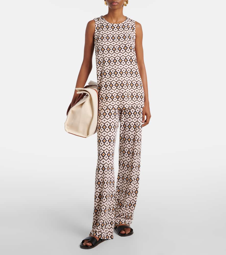 Ersilia printed jersey top