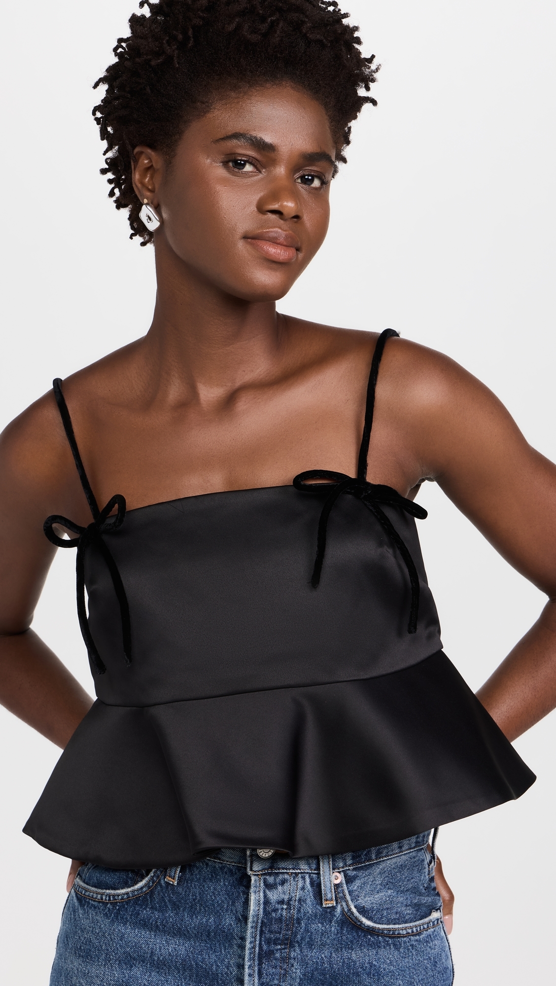 Duchesse Satin Top Black