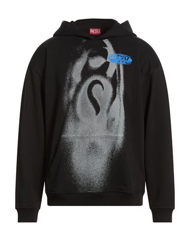 Man Sweatshirt Black Size M Cotton, Polyester