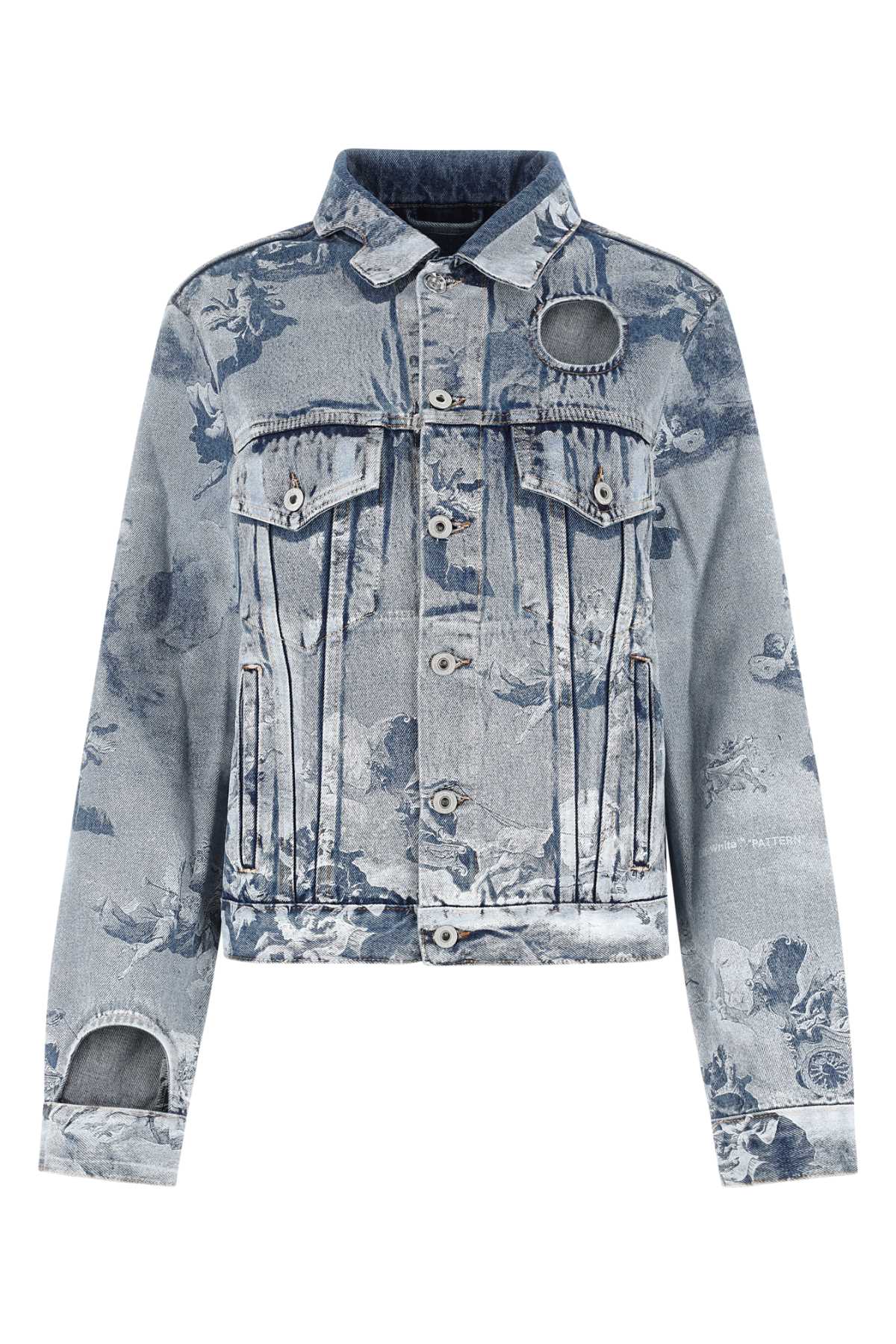 Printed Denim Jacket — Blue