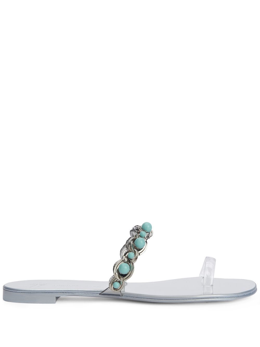 Crystal-strap sandals - Silver
