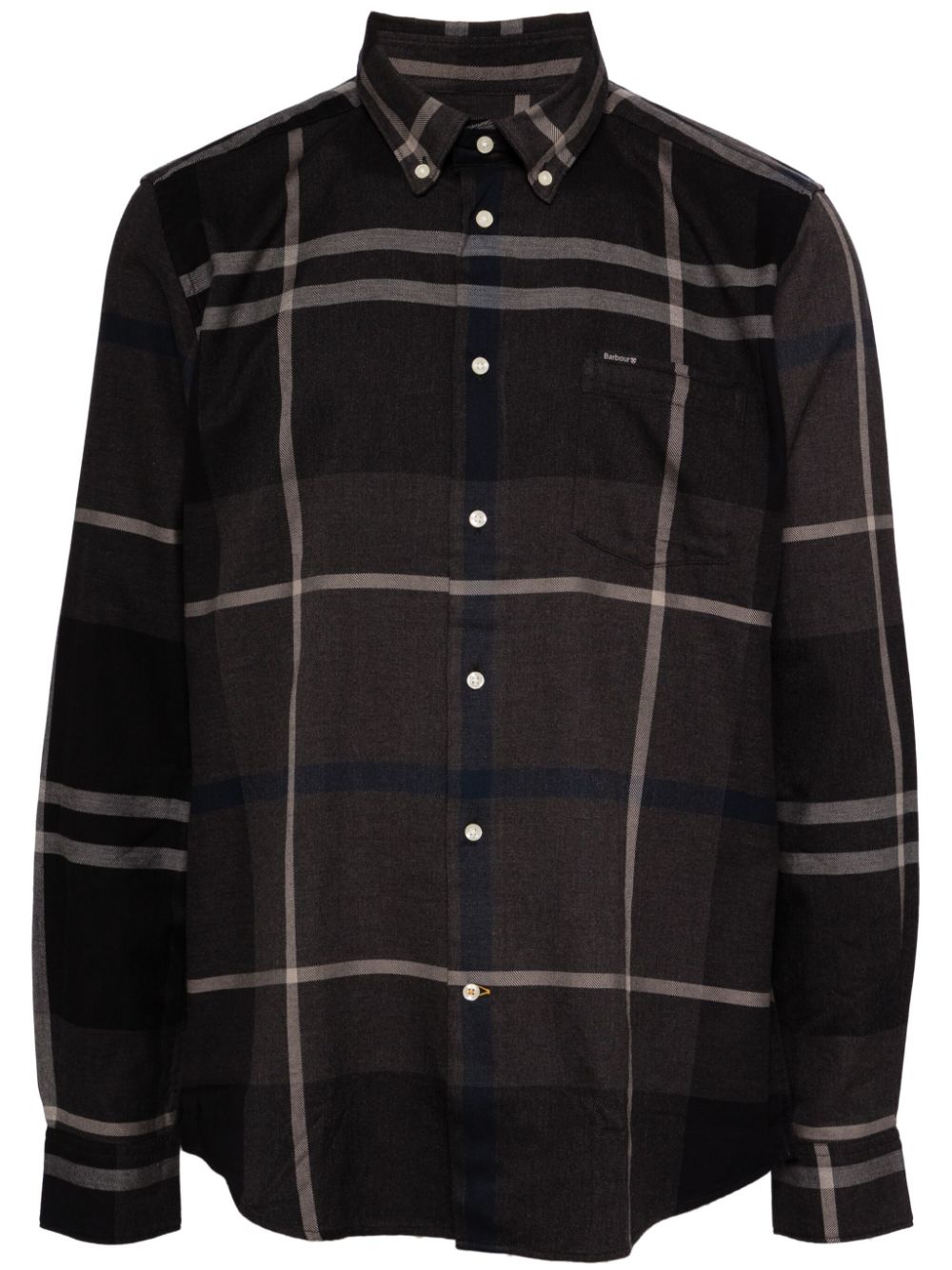 Dunoon tartan-pattern cotton shirt - Grey