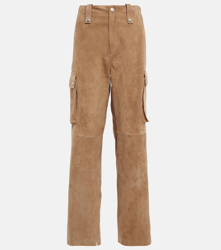 Suede cargo pants