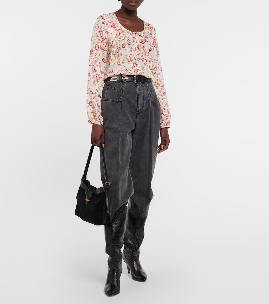 Prian printed silk-blend blouse