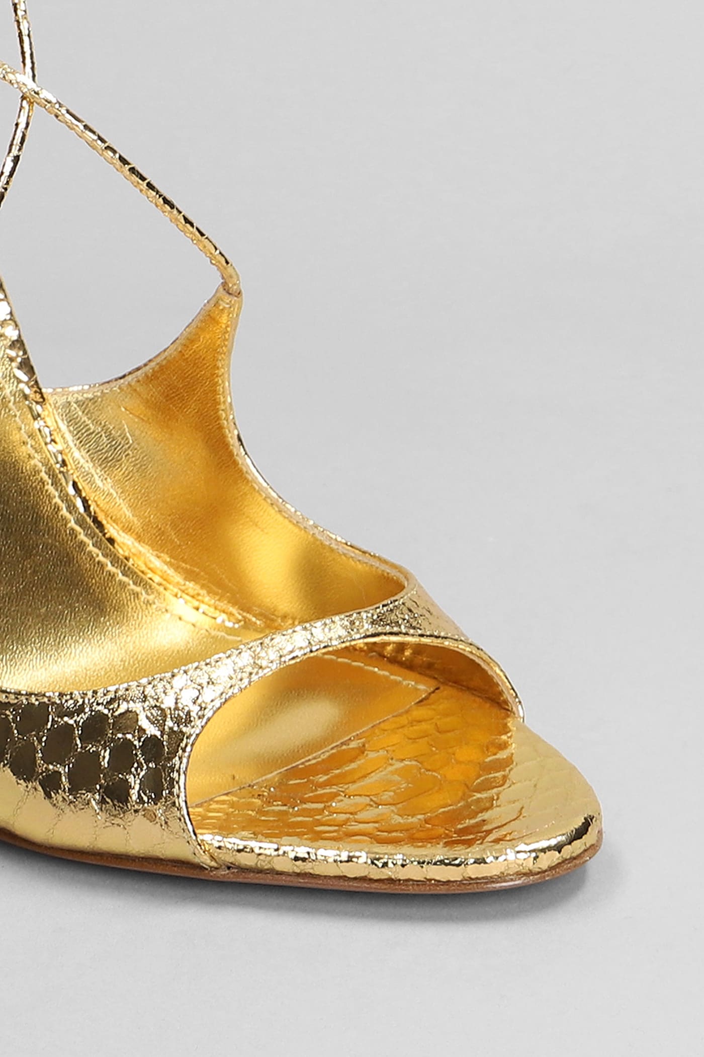 115mm leather sandals - Gold
