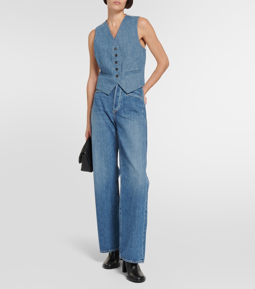 Gaucho high-rise wide-leg jeans