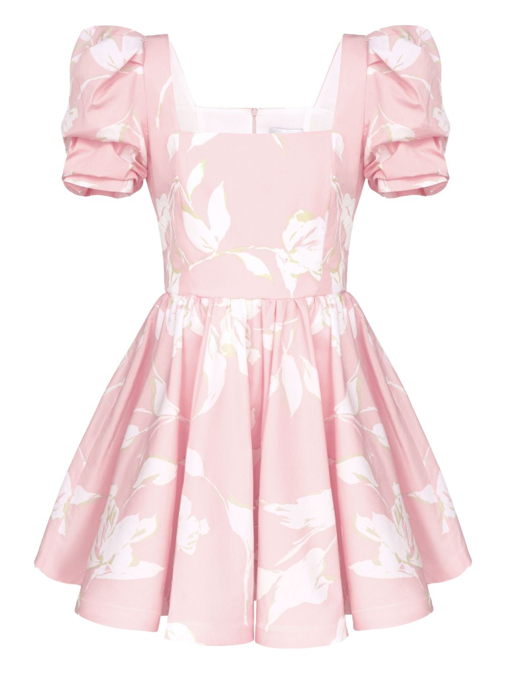 POST MERIDIEM floral-print square-neck mini dress - Pink