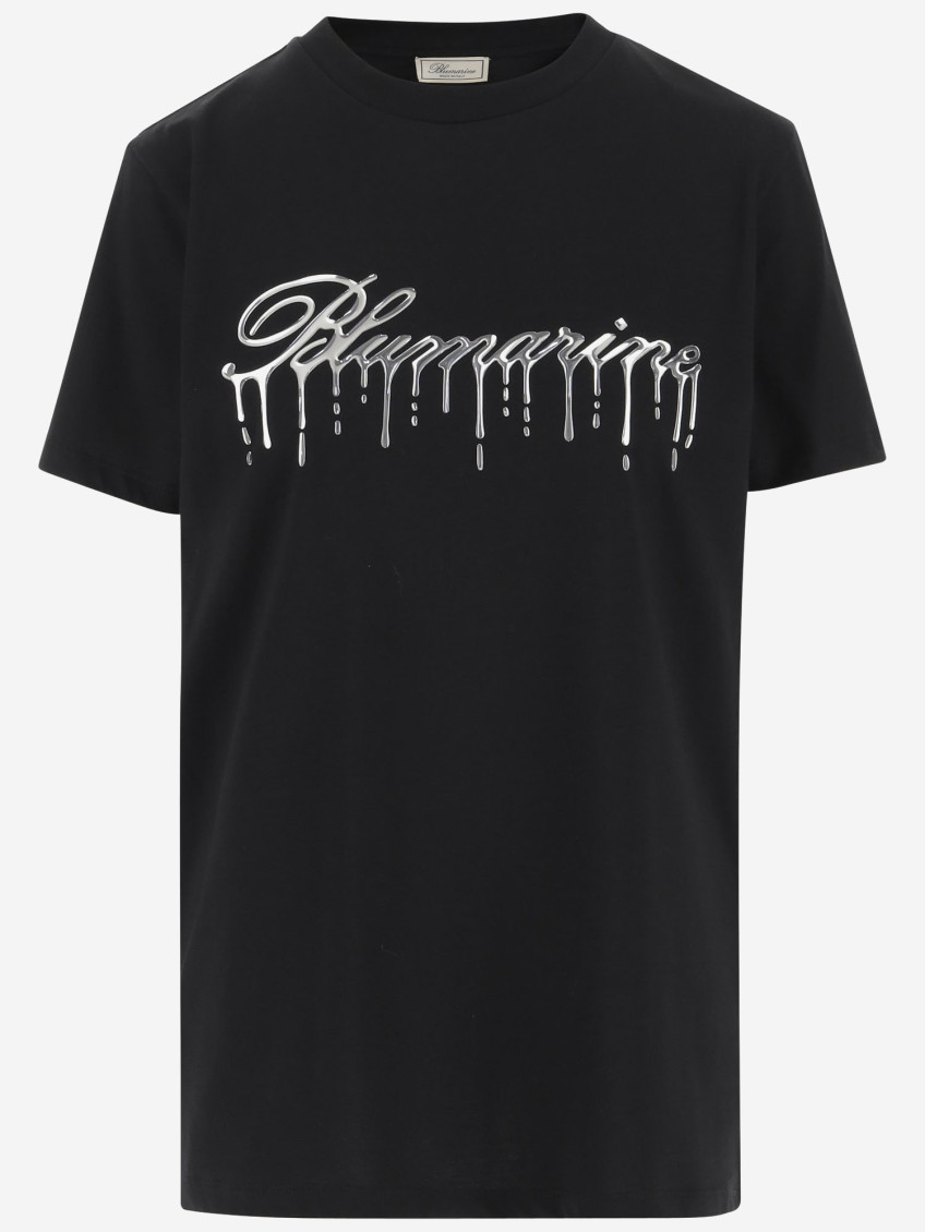 Cotton T-shirt With Cast-effect Logo