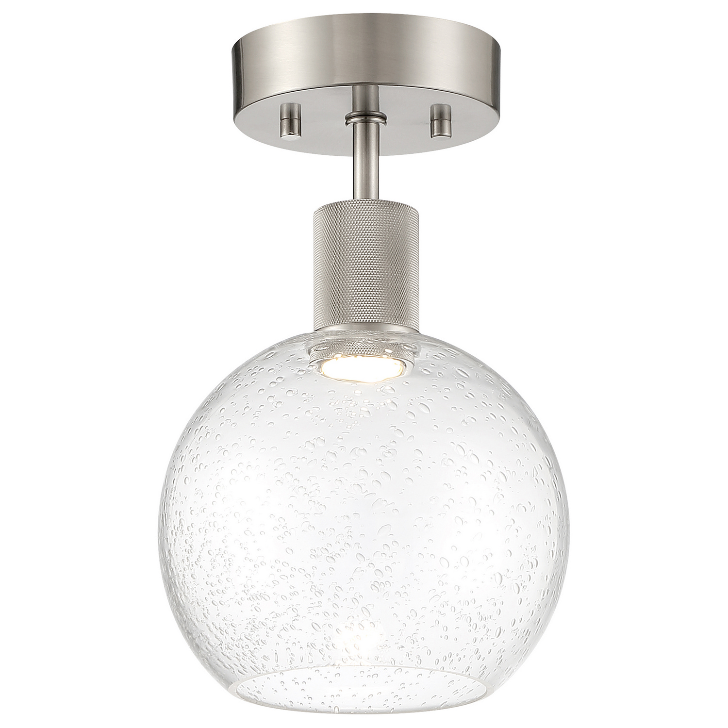 Brushed Steel LED Semi-Flush Mount from the Port Nine Burgundy Collection