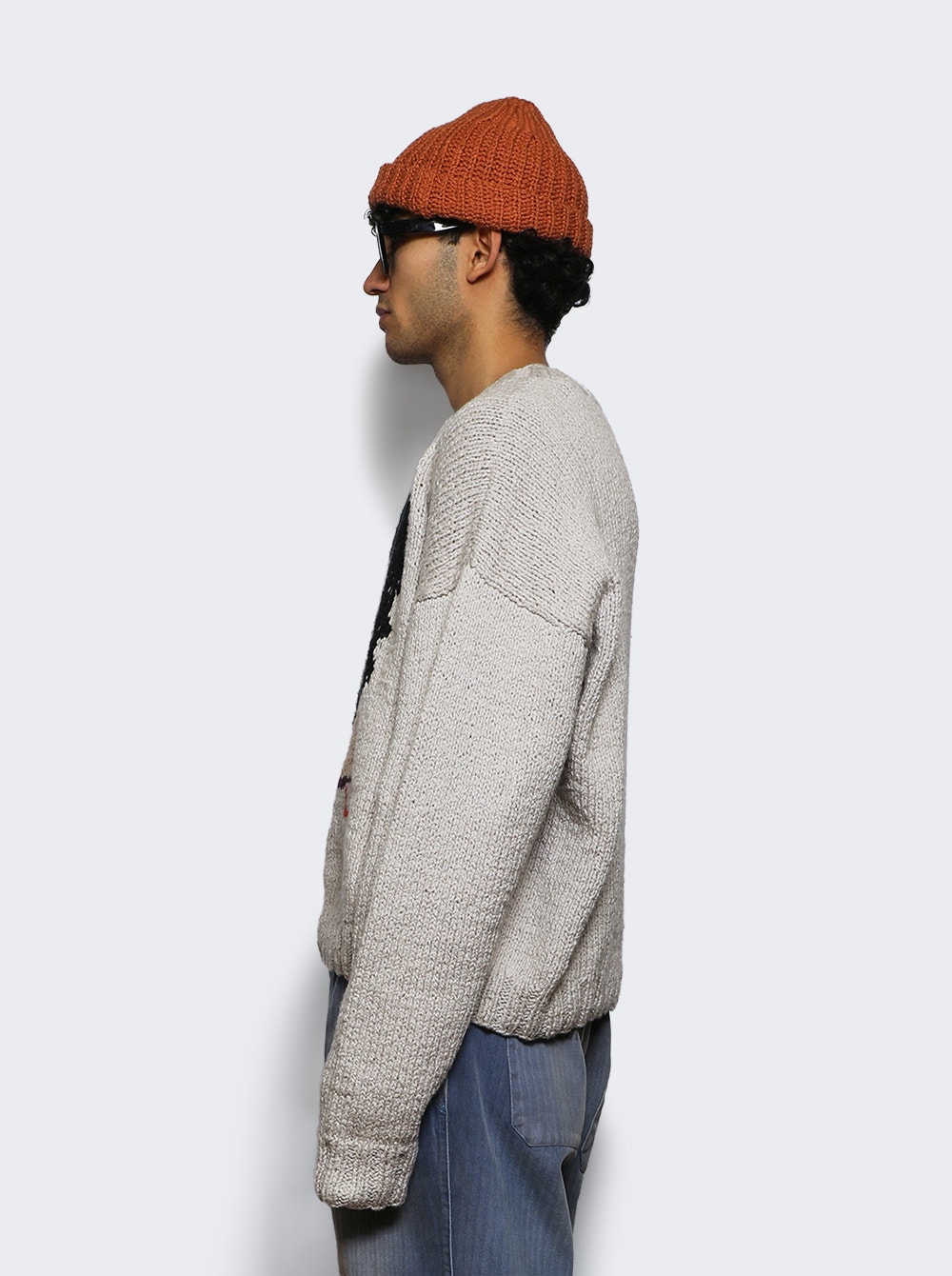 Liz Hand-knit Sweater Grey